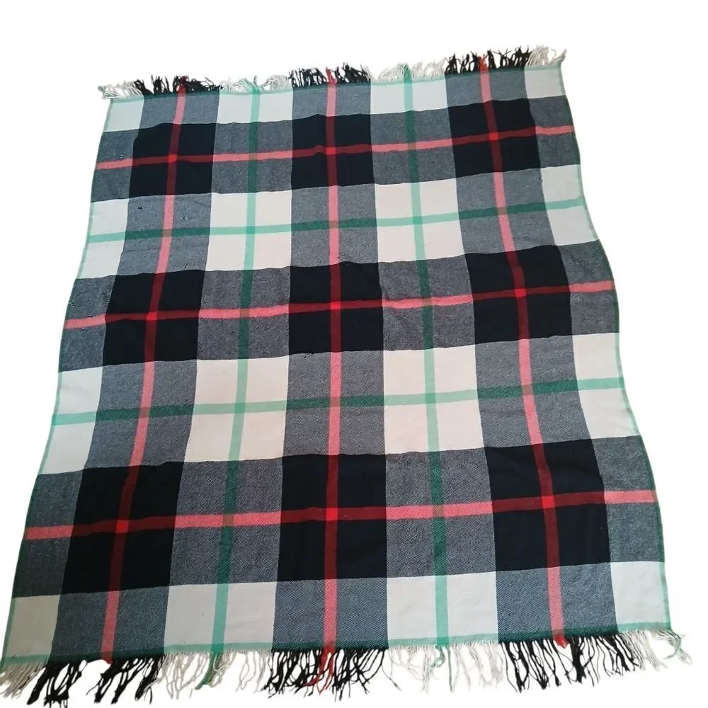 Vintage MCM 40's The Californian Robette Blanket Wool Tartan Plaid Steamer Style